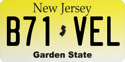 NJ license plate B71VEL