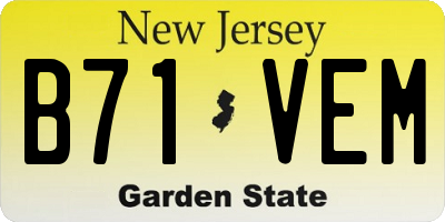 NJ license plate B71VEM