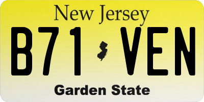 NJ license plate B71VEN