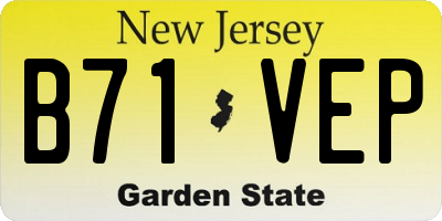 NJ license plate B71VEP