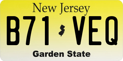 NJ license plate B71VEQ