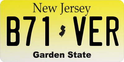 NJ license plate B71VER