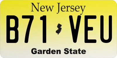 NJ license plate B71VEU