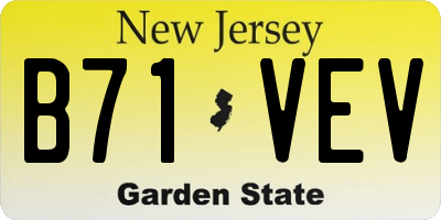 NJ license plate B71VEV