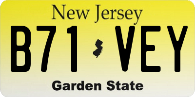 NJ license plate B71VEY