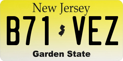 NJ license plate B71VEZ