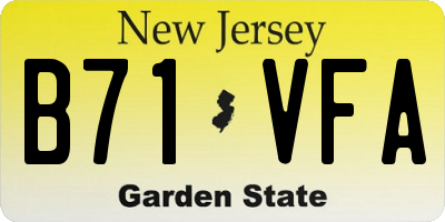NJ license plate B71VFA