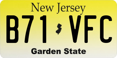NJ license plate B71VFC
