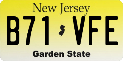 NJ license plate B71VFE
