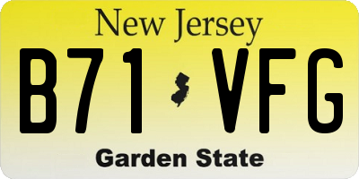 NJ license plate B71VFG