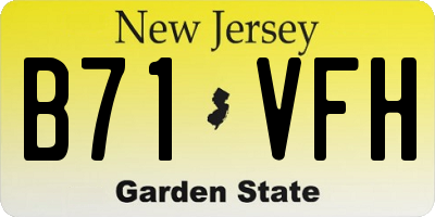 NJ license plate B71VFH