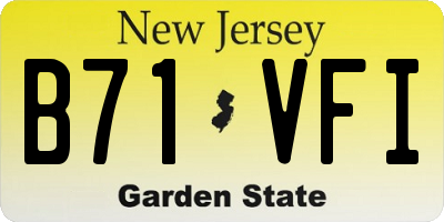 NJ license plate B71VFI