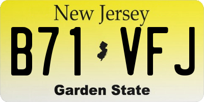 NJ license plate B71VFJ
