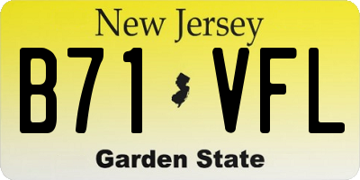 NJ license plate B71VFL