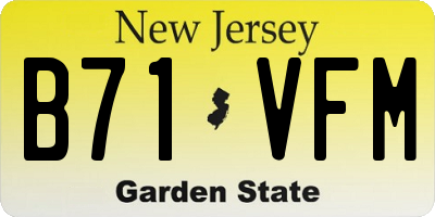 NJ license plate B71VFM