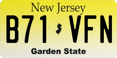 NJ license plate B71VFN
