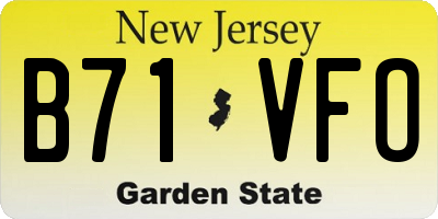 NJ license plate B71VFO