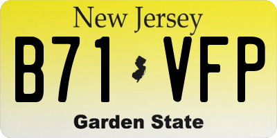 NJ license plate B71VFP