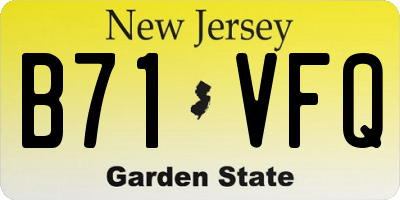NJ license plate B71VFQ