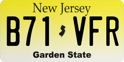 NJ license plate B71VFR