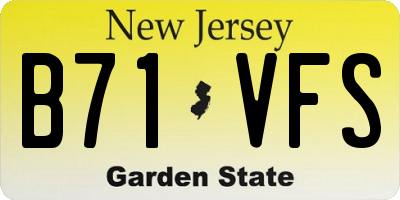 NJ license plate B71VFS