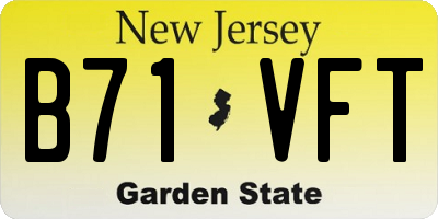 NJ license plate B71VFT