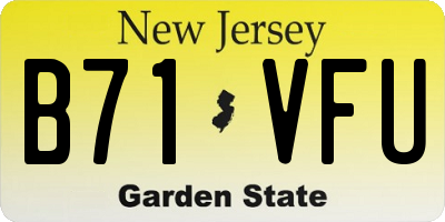 NJ license plate B71VFU