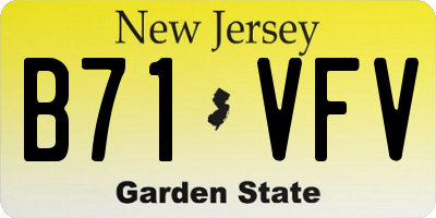 NJ license plate B71VFV