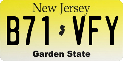 NJ license plate B71VFY