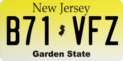 NJ license plate B71VFZ
