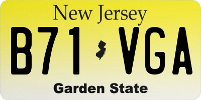 NJ license plate B71VGA