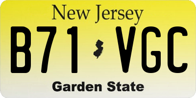 NJ license plate B71VGC