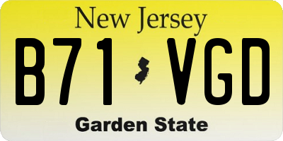 NJ license plate B71VGD
