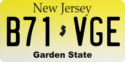 NJ license plate B71VGE