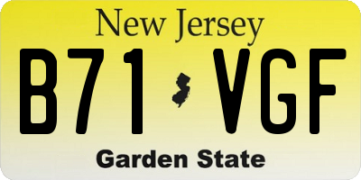 NJ license plate B71VGF