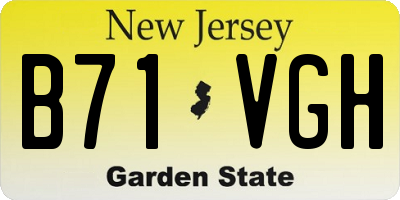 NJ license plate B71VGH