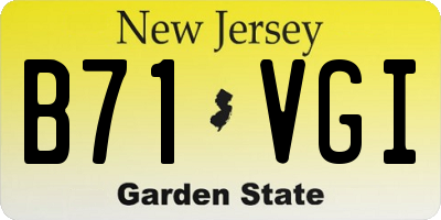 NJ license plate B71VGI