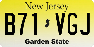 NJ license plate B71VGJ