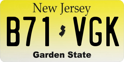 NJ license plate B71VGK