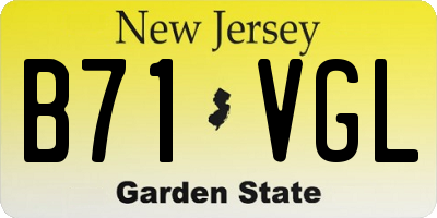 NJ license plate B71VGL