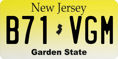 NJ license plate B71VGM