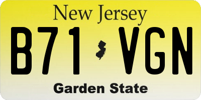 NJ license plate B71VGN