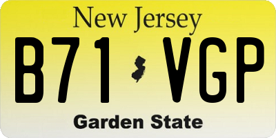 NJ license plate B71VGP