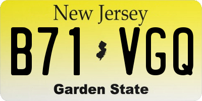 NJ license plate B71VGQ