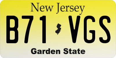 NJ license plate B71VGS