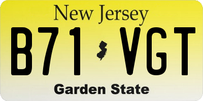 NJ license plate B71VGT
