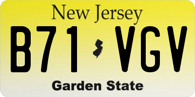 NJ license plate B71VGV