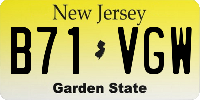 NJ license plate B71VGW