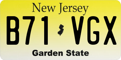 NJ license plate B71VGX