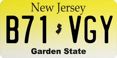 NJ license plate B71VGY